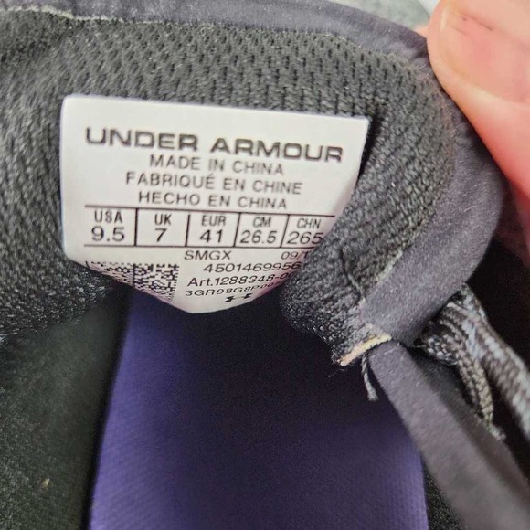 Under Armour Womens Charged Running Shoes Black 1288348002 Color Block Knit 9.5 - Picture 8 of 8